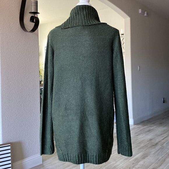 NWOT By Design Green Long Sleeve Knitted Turtle Neck Pull Over Top L Earthy - Picture 5 of 6